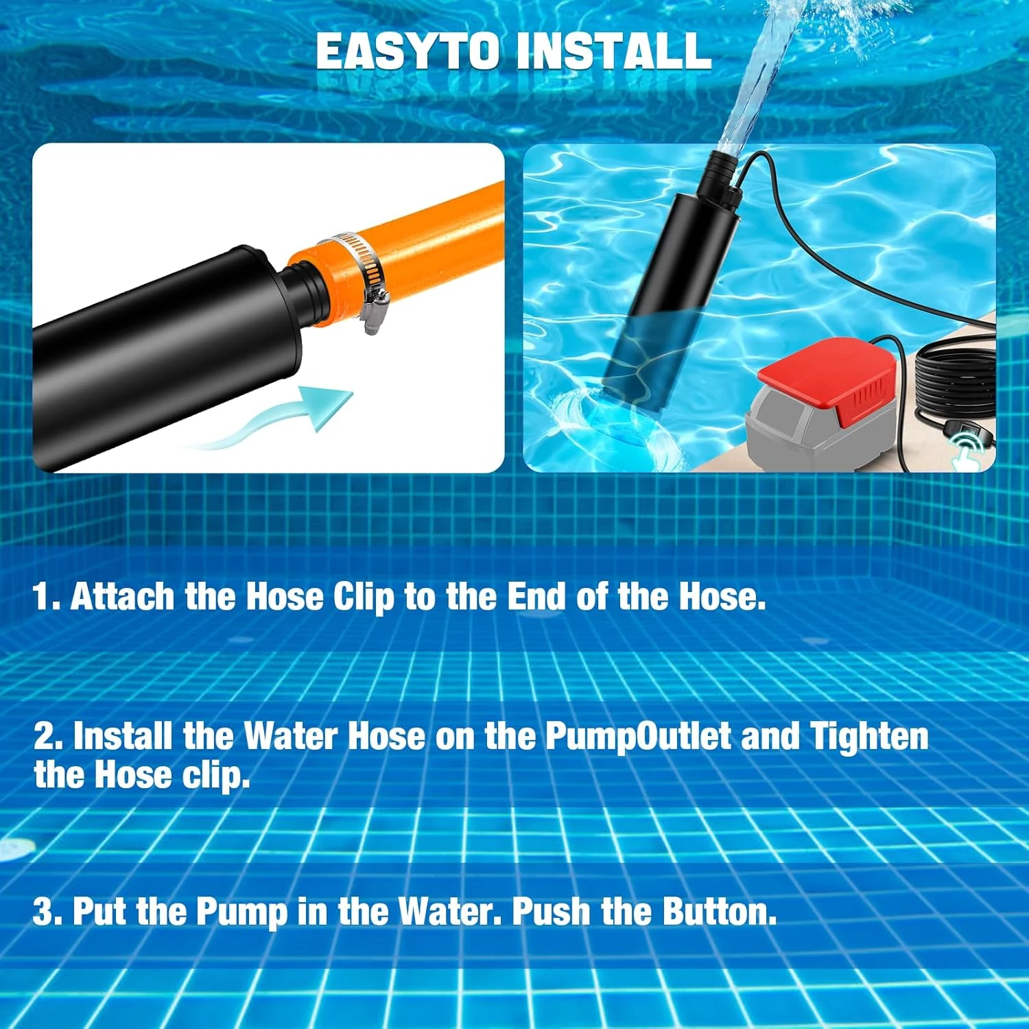 Milwaukee bomba de agua sumergible inalámbrica con filtro sedimentos