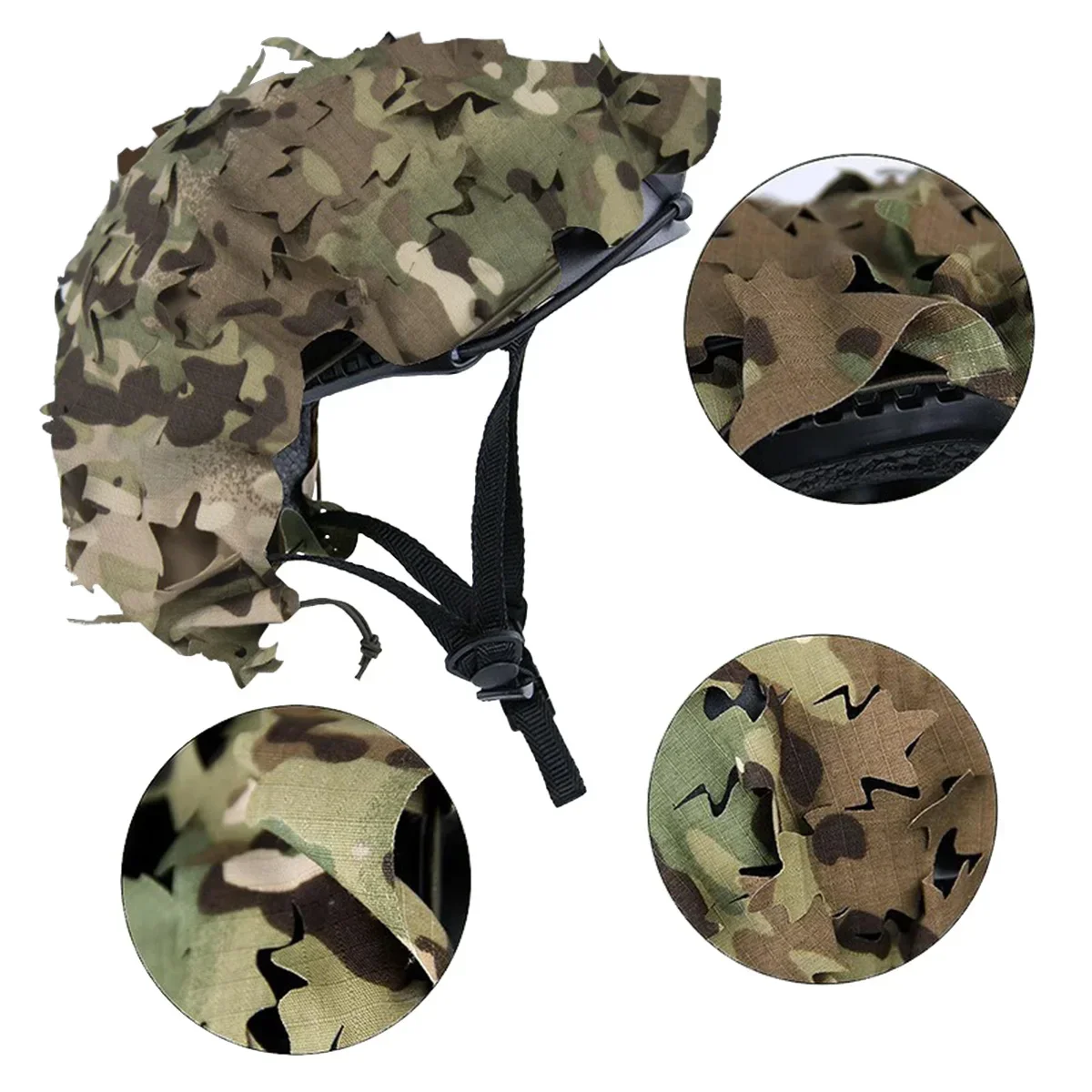 Cubierta táctica casco Airsoft camuflaje 3D hoja láser malla - imagen 3