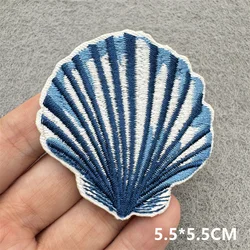 Parche bordado surfista azul verano Shell onda para coser o planchar