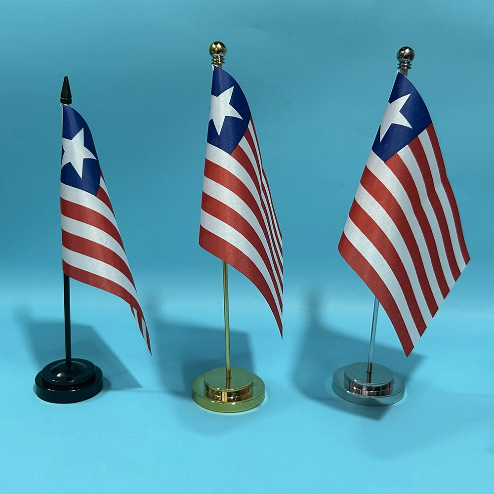 SKY FLAG Bandera Liberia poliéster para escritorio - imagen 5