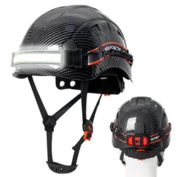 Casco táctico fibra de carbono con luz LED trasera certificada CE ANSI