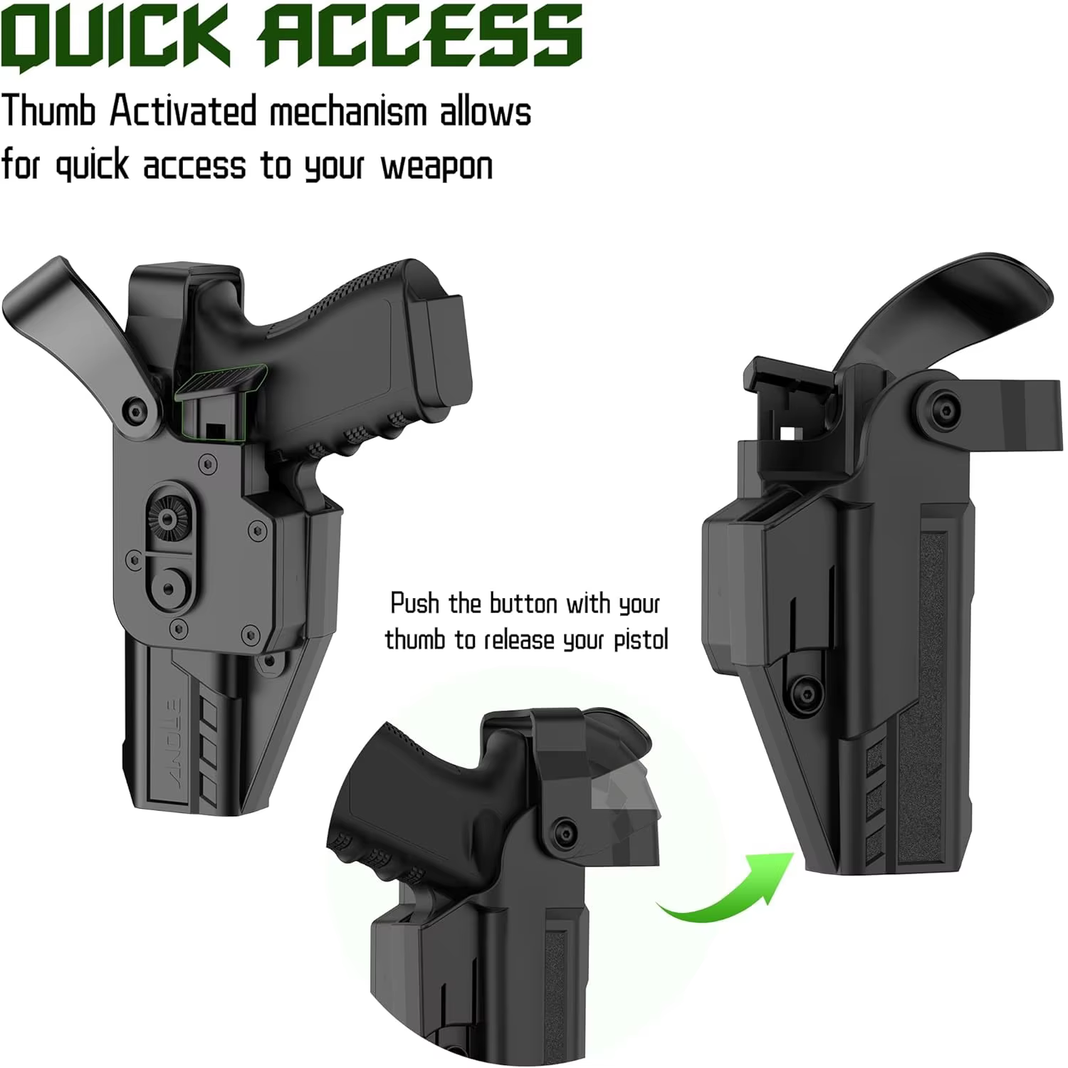 Funda táctica Glock para pistola de muslo MOLLE antideslizante - imagen 3