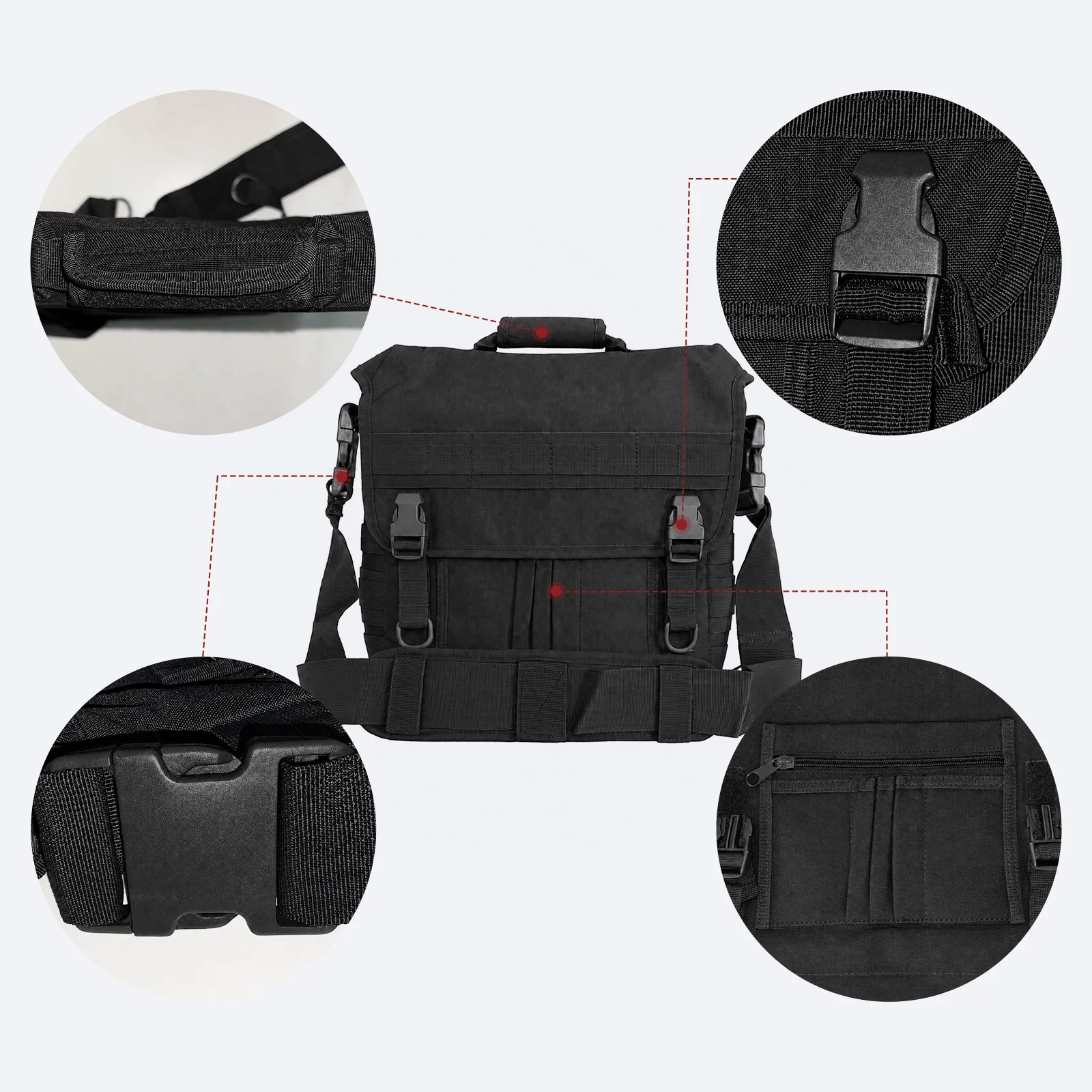 MGFLASHFORCE Bolso bandolera táctico MOLLE para airsoft y trekking - imagen 5