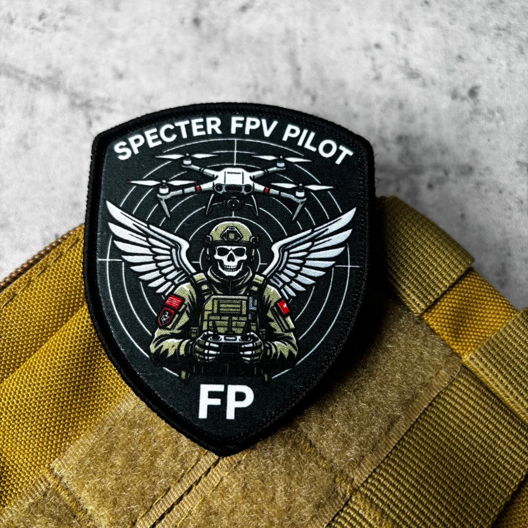 Parche táctico Specter FPV Pilot con velcro calavera y alas - imagen 4