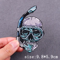 Parche bordado calavera Grim Reaper táctico termoadhesivo