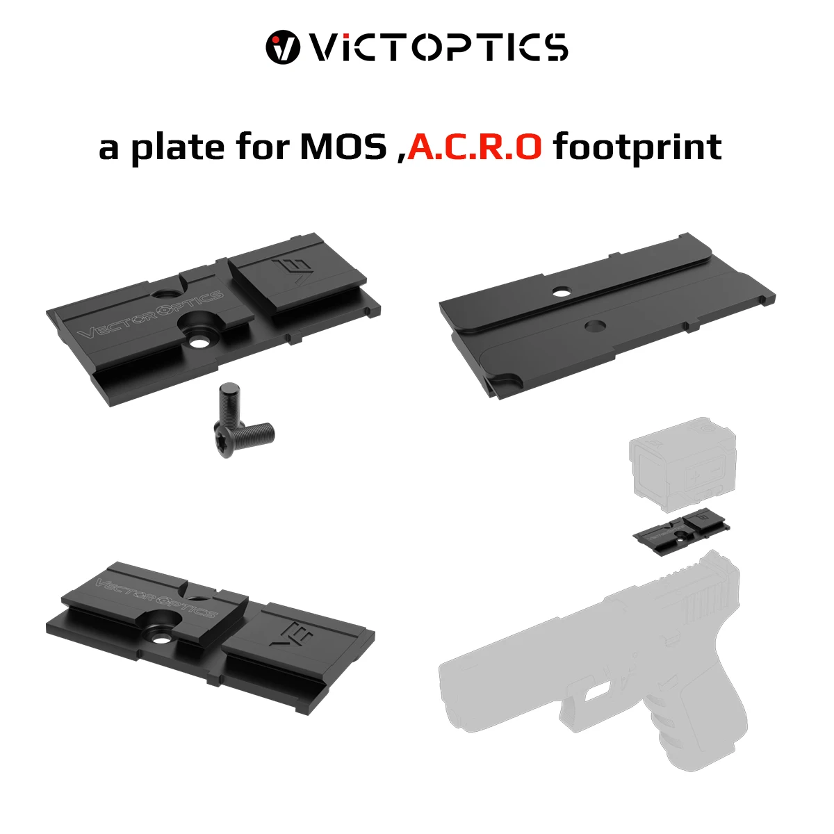 VictOptics placa de montaje red dot de acero para Glock MOS - imagen 2