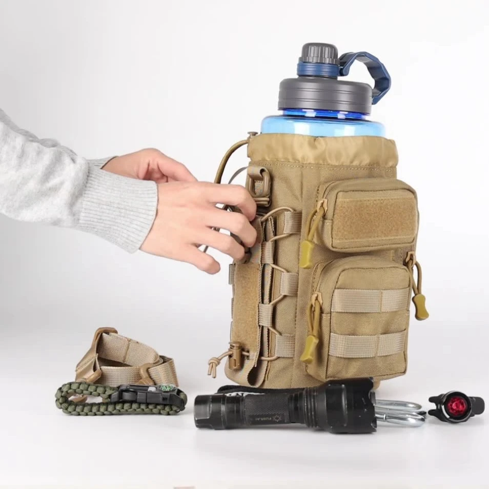 Porta botella táctica MOLLE camuflaje para senderismo y viajes - imagen 3