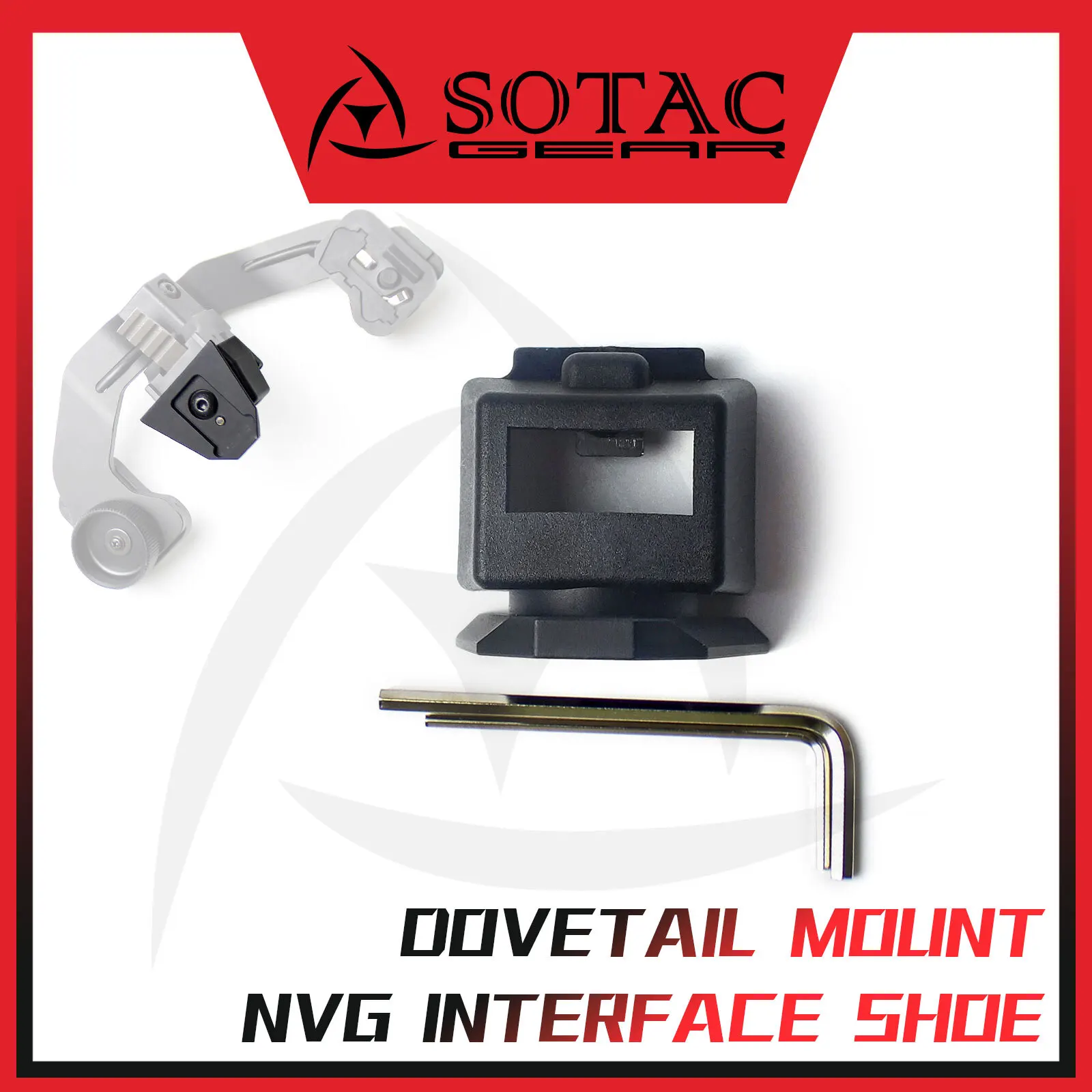 Adaptador NVG SOTAC-GEAR con cola de milano para puente PVS-7/14