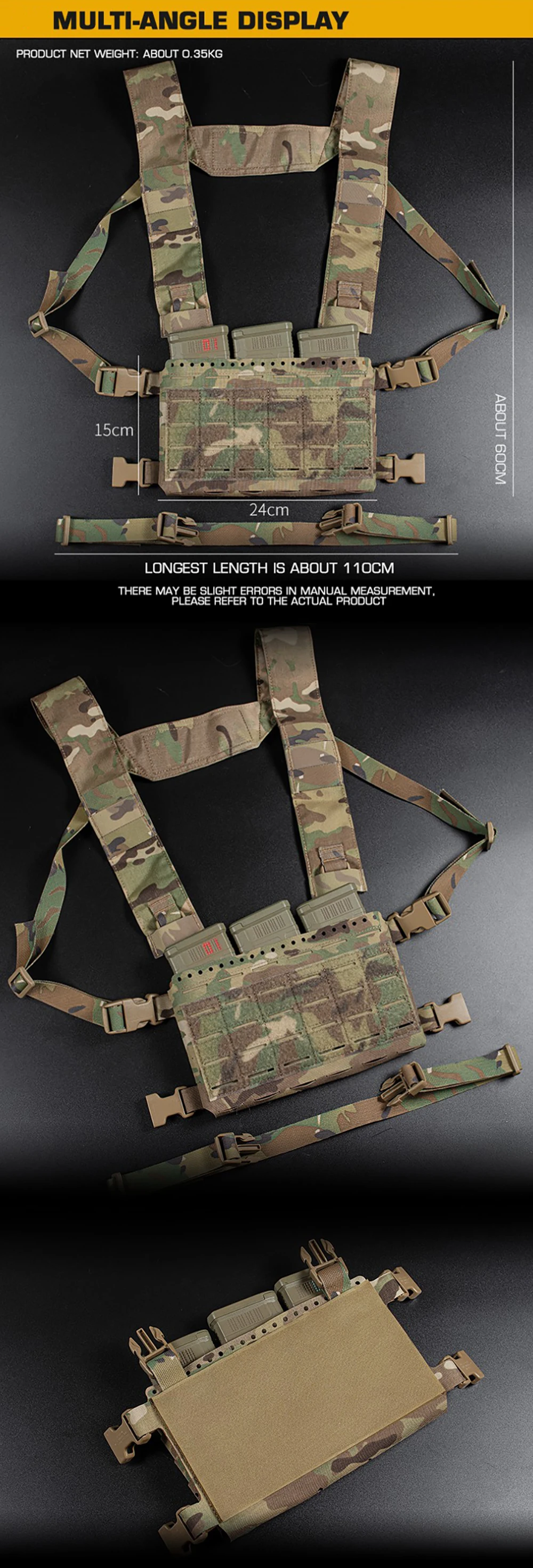 Chaleco táctico con chasis y sistema MOLLE