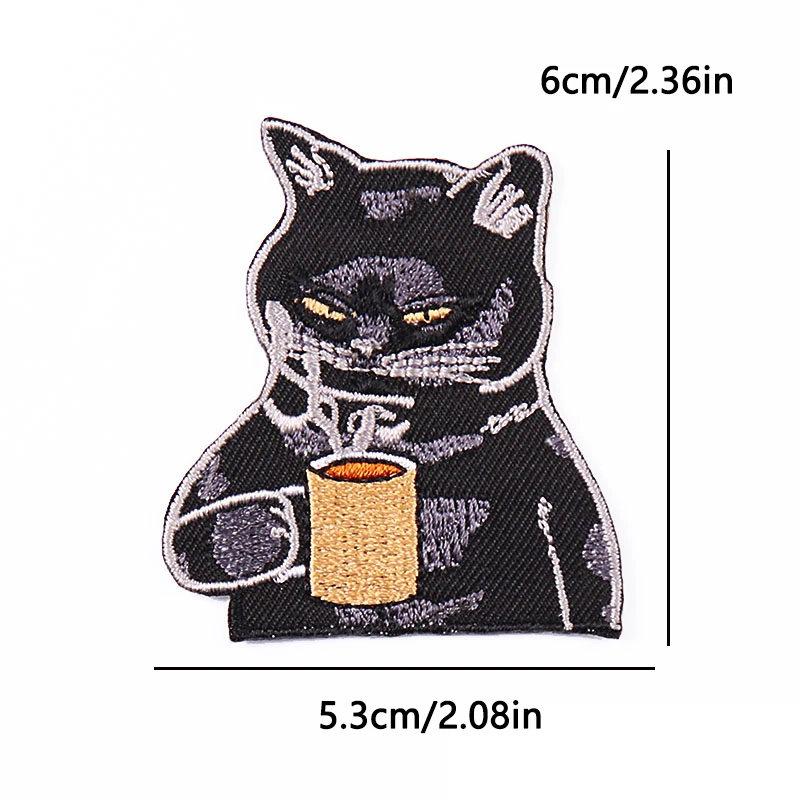 Parche termoadhesivo bordado gato y tortuga animal táctico para ropa - imagen 2