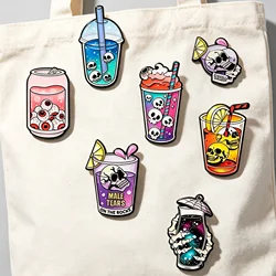 Pin esmaltado gótico calavera cóctel Halloween broche de solapa