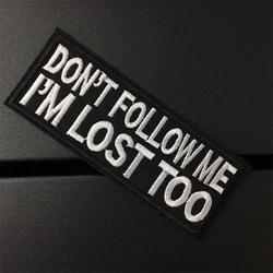 Parche termosellable DON'T FOLLOW ME negro blanco bordado