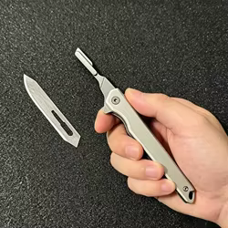 Cuchillo plegable EDC acero inoxidable con rompecristales y llave hex