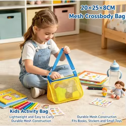 Bolsa de playa infantil de malla con cordón y bandolera