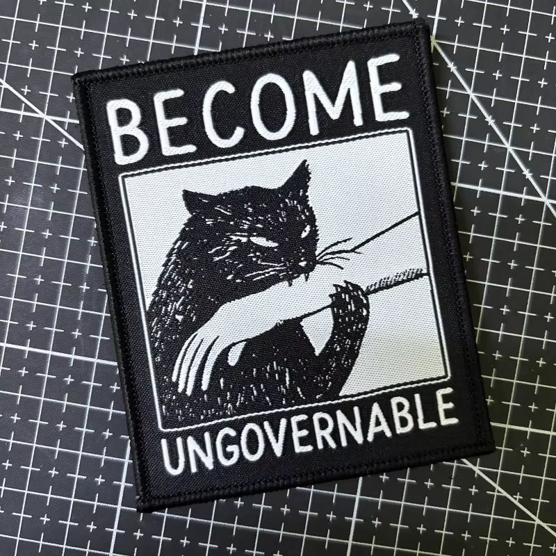 Parche táctico Velcro gato mordaz, insignia moral para mochila - imagen 5