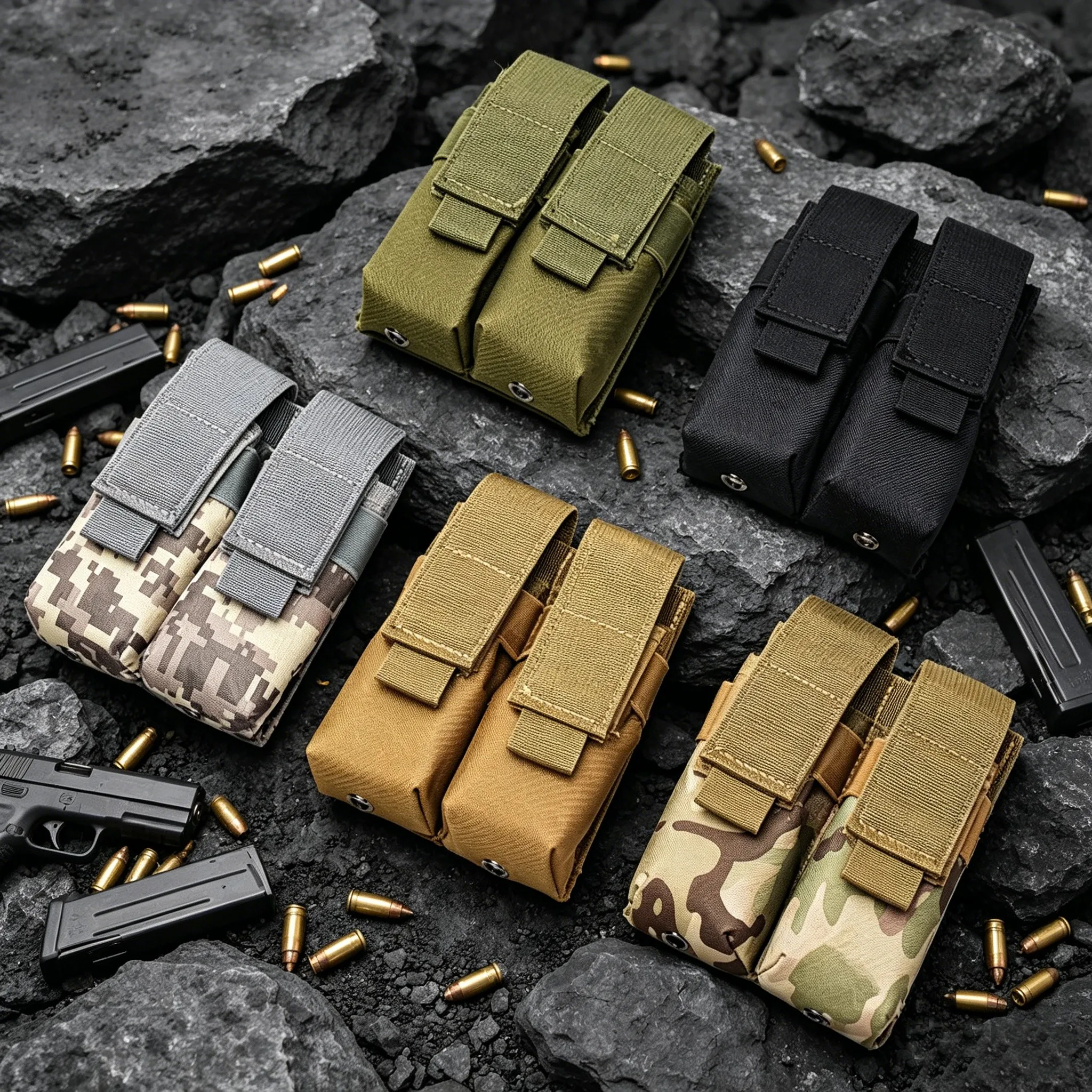 Portacargador táctico MOLLE ajustable para cargadores 9mm en chaleco - imagen 5