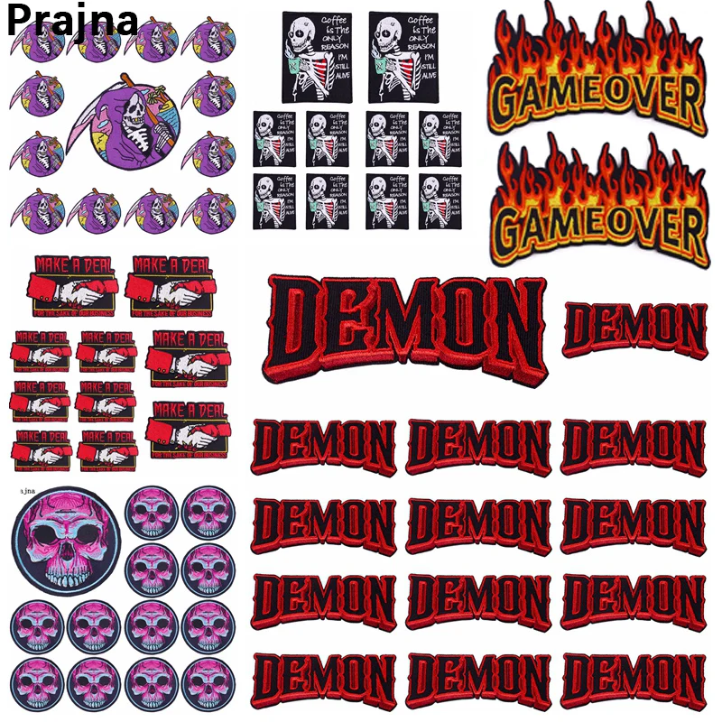 Parche Prajna calavera punk – bordado termoadhesivo - imagen 4