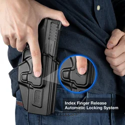 Funda táctica Glock 17 polímero OWB con acabado exterior homologable