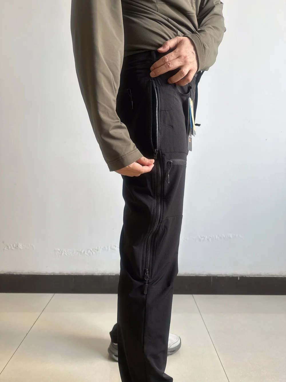 Pantalones tácticos de nailon elástico, secado rápido con cremalleras - imagen 2