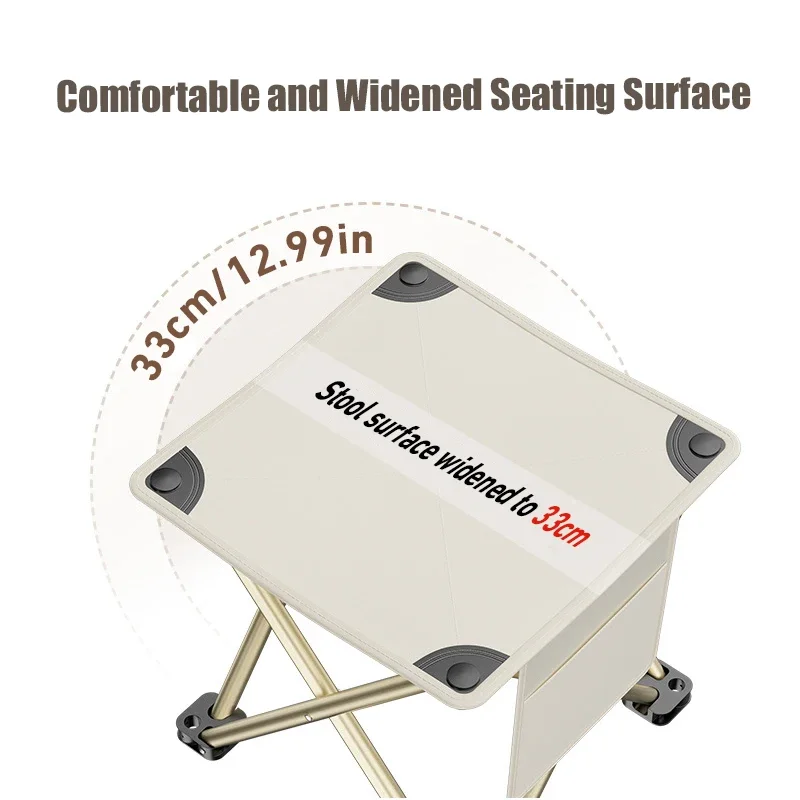 Taburete camping plegable compacto ligero con soporte robusto - imagen 2