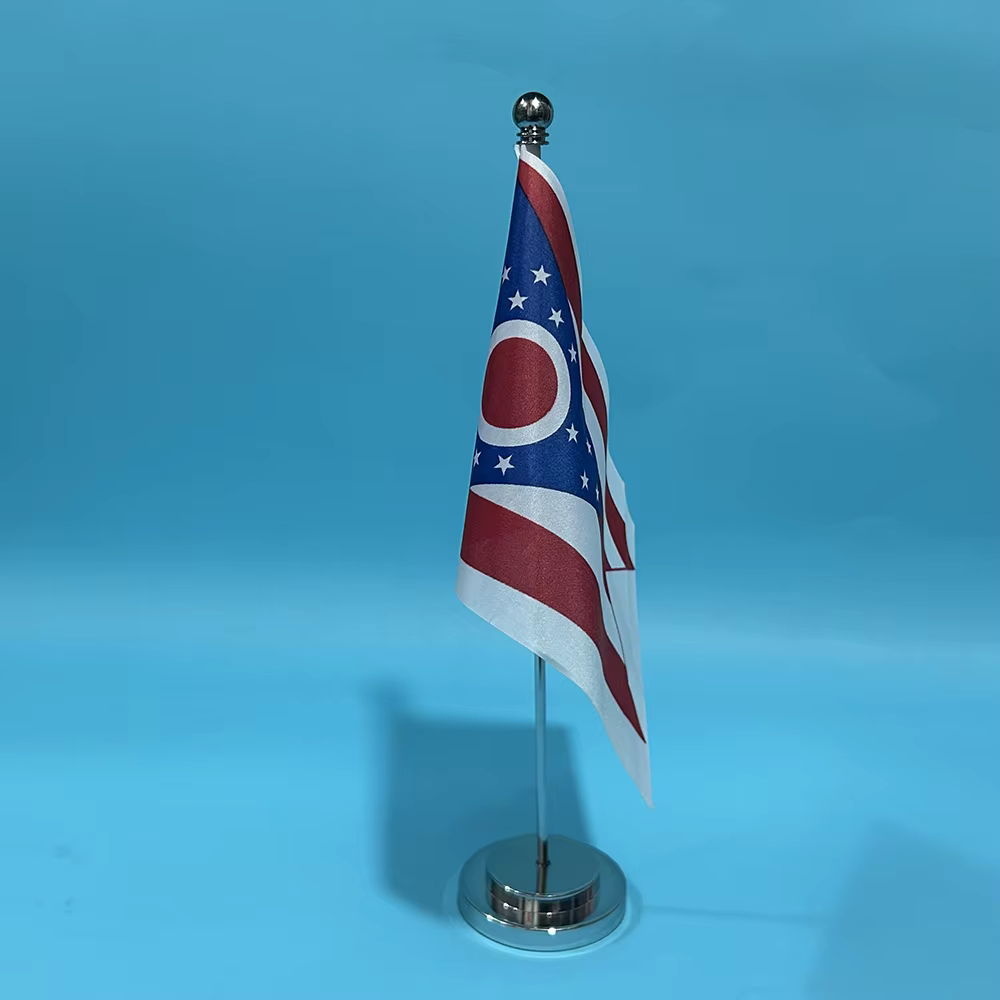 Bandera Ohio para escritorio oficina, poliéster, EE. UU. - imagen 3
