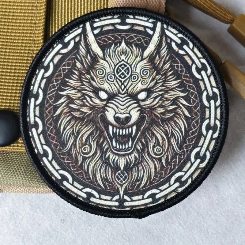 Parche táctico lobo tótem para chaleco mochila, gancho y bucle - imagen 5