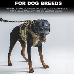 Casco táctico de protección para perros K9 con gafas