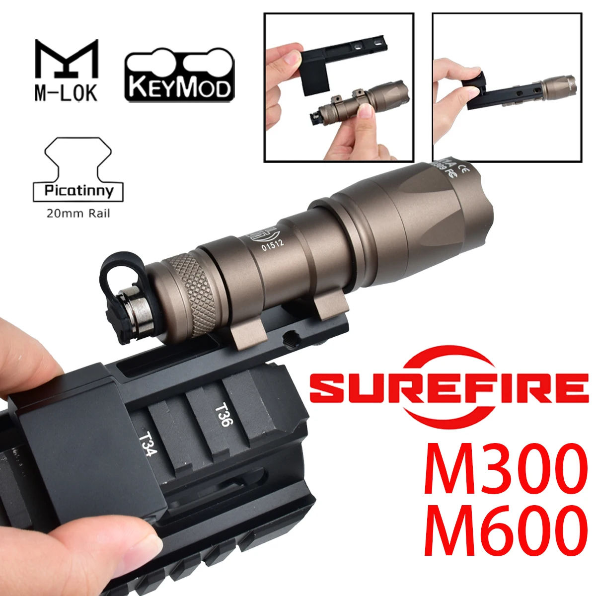 Soporte desplazado linterna táctica Scout – Picatinny M-LOK - imagen 4