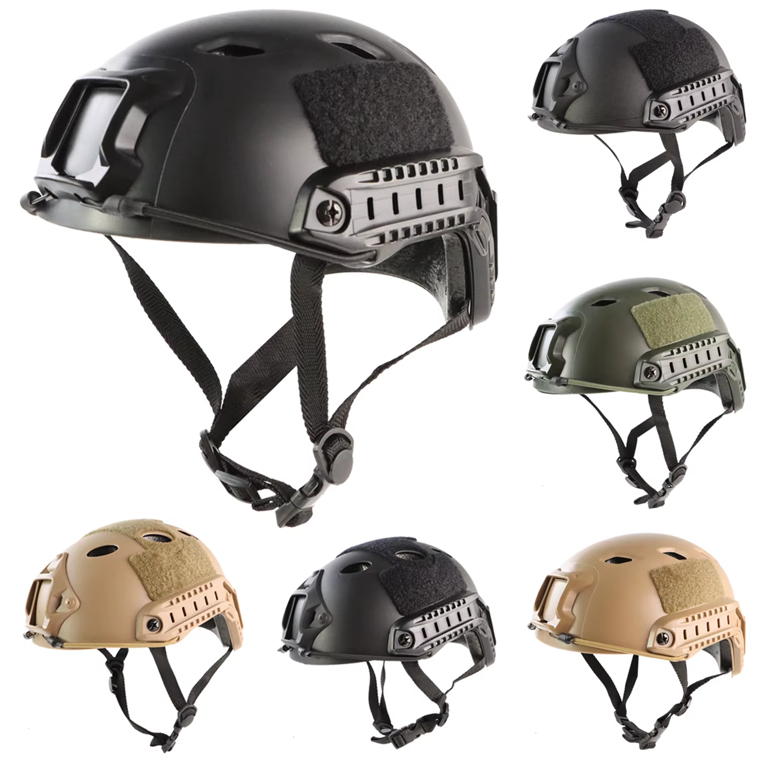 Casco Fast Airsoft Verde – Protección Táctica Paintball - imagen 4