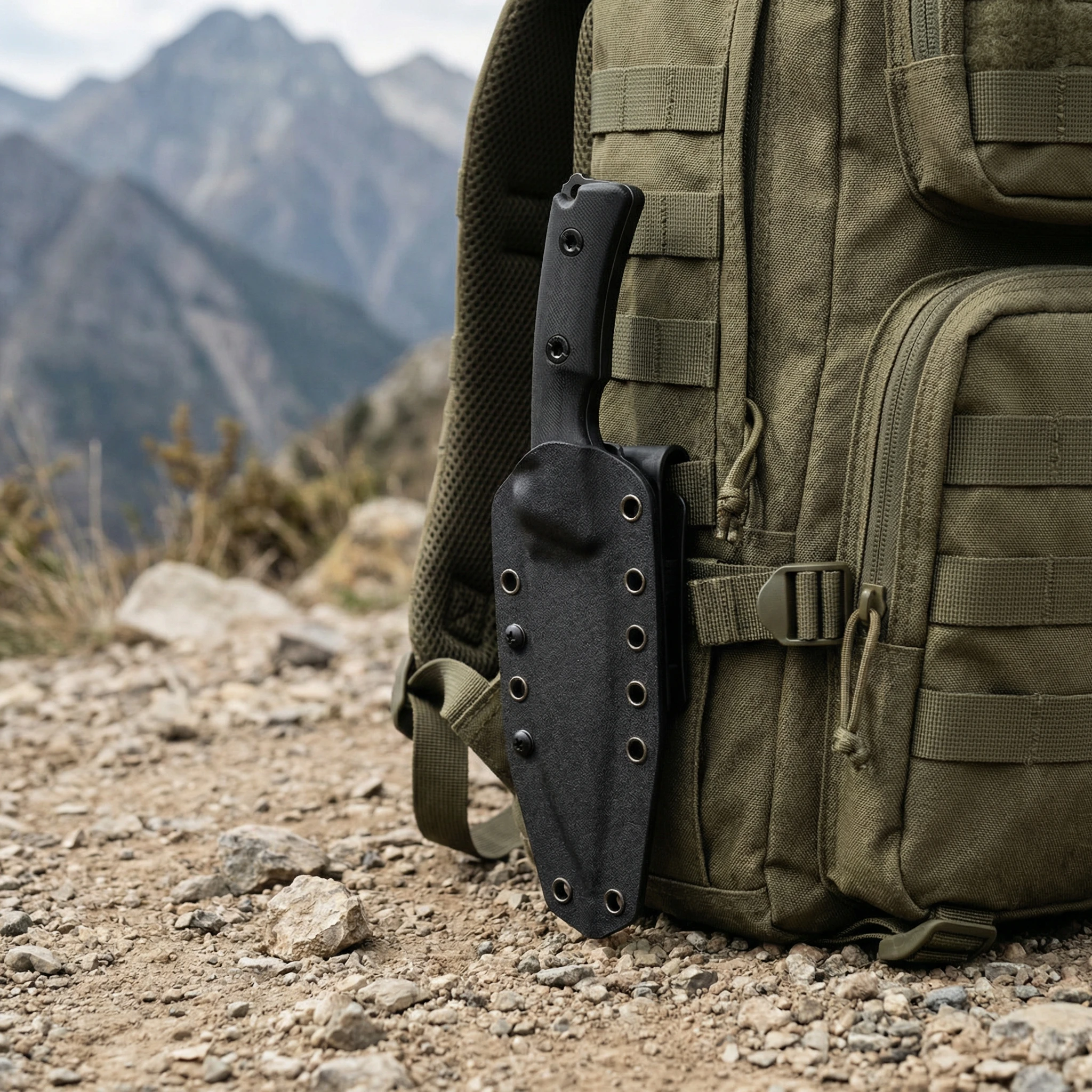 Cuchillo fijo acero para exteriores y emergencia, portátil - imagen 5