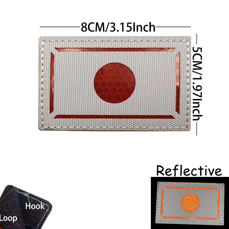 Parche reflectante IR con emblema bandera de Japón para MOLLE
