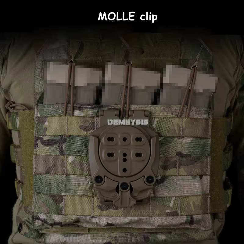 Adaptador de funda táctica MOLLE giratorio 360° para cinturón - imagen 4