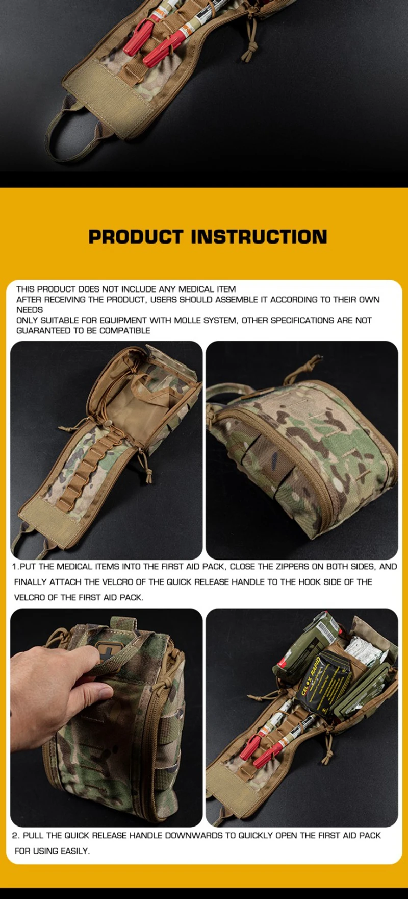 Bolsa táctica médica lista para emergencia