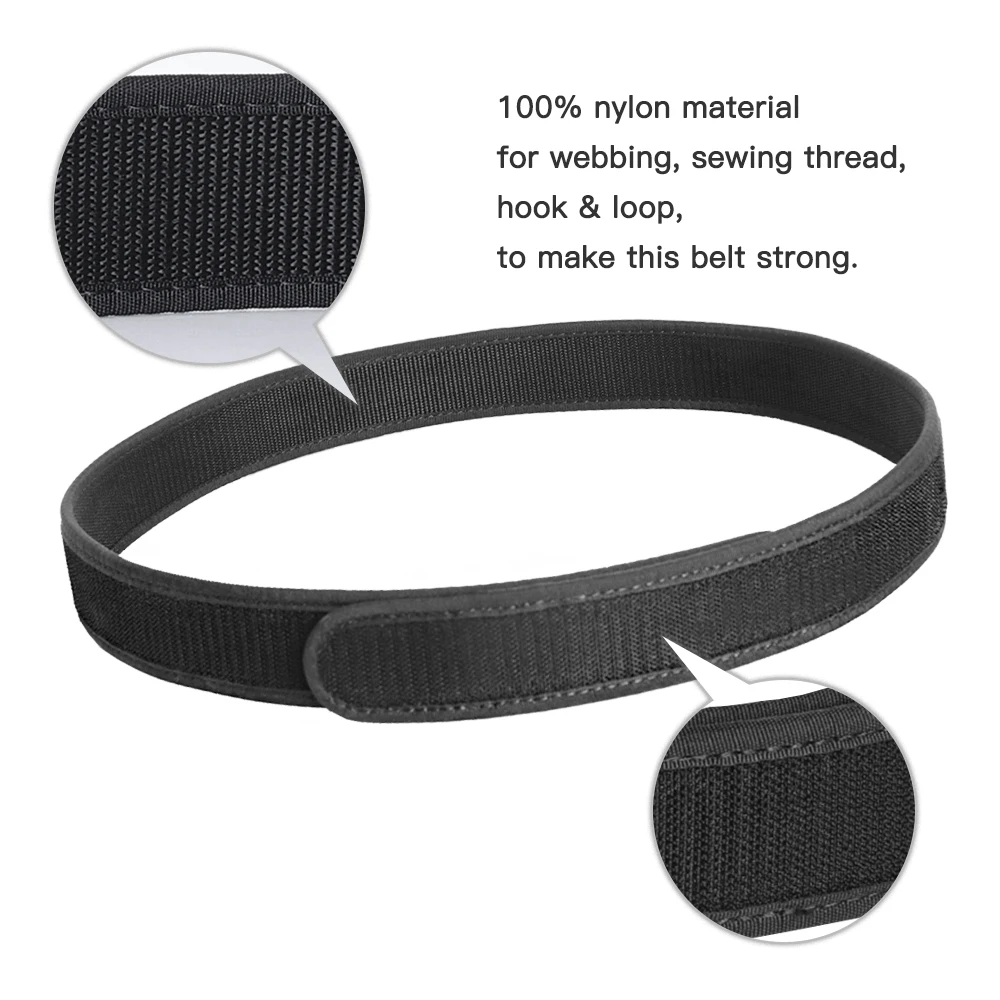 Krydex cinturón táctico EDC de nylon con forro de gancho