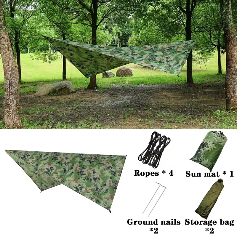 Lona camuflada desplegada