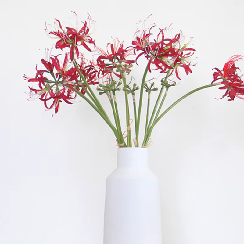 Flores artificiales lirio araña rojo Lycoris radiata para Halloween