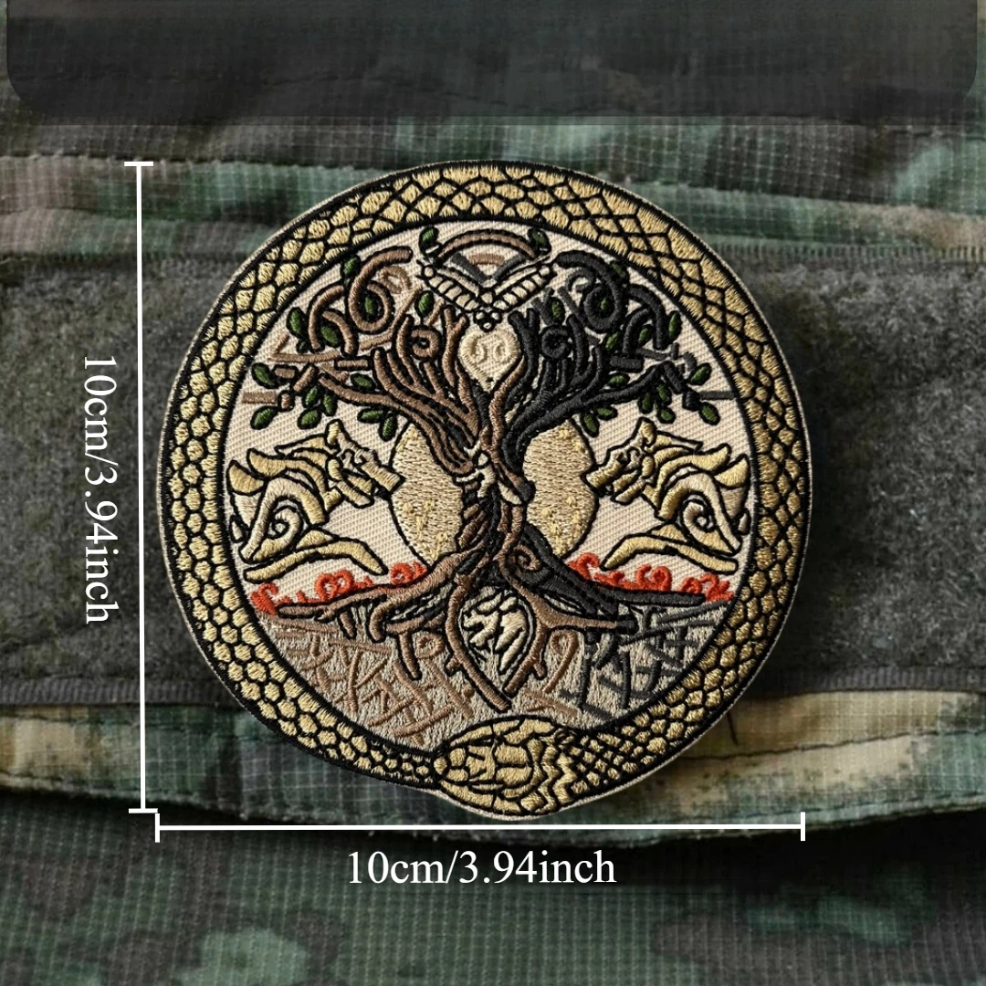 Parche táctico bordado Árbol de la Vida serpiente – Gancho y bucle - imagen 3