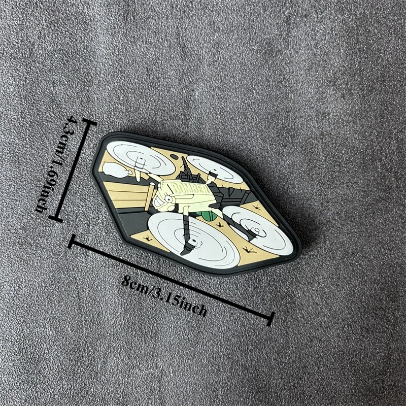 Parche táctico UAV militar PVC con gancho y bucle para ropa y mochila