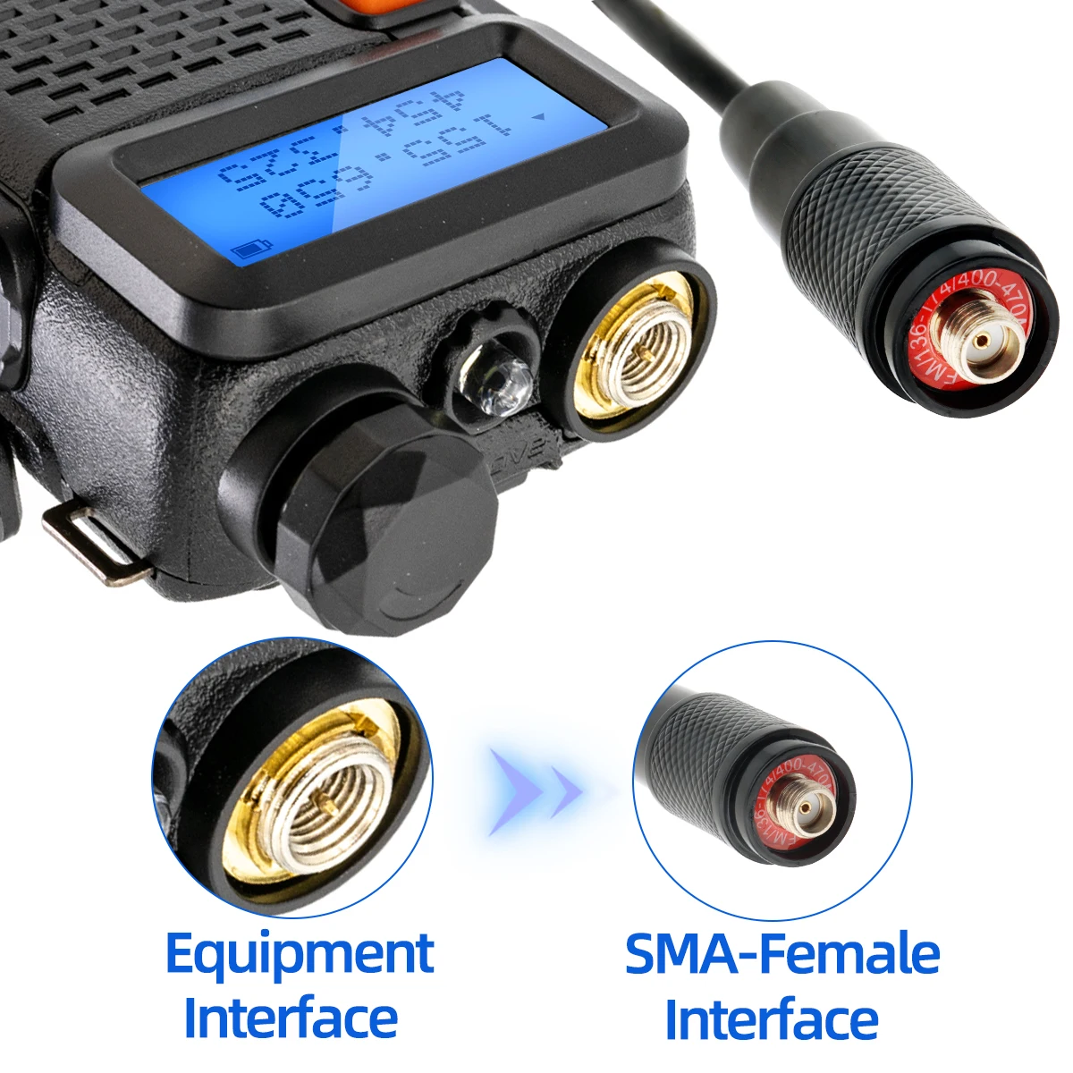 ABBREE AR-188 Antena SMA hembra 144/430MHz para Baofeng UV-5R - imagen 3