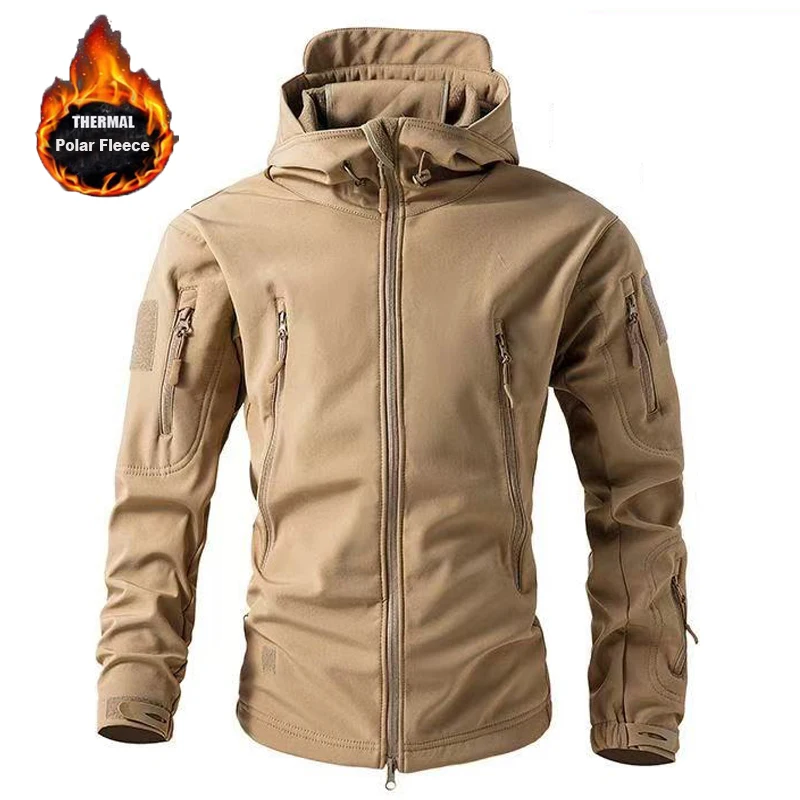 Chaqueta táctica invierno piel de tiburón militar para frío - imagen 2