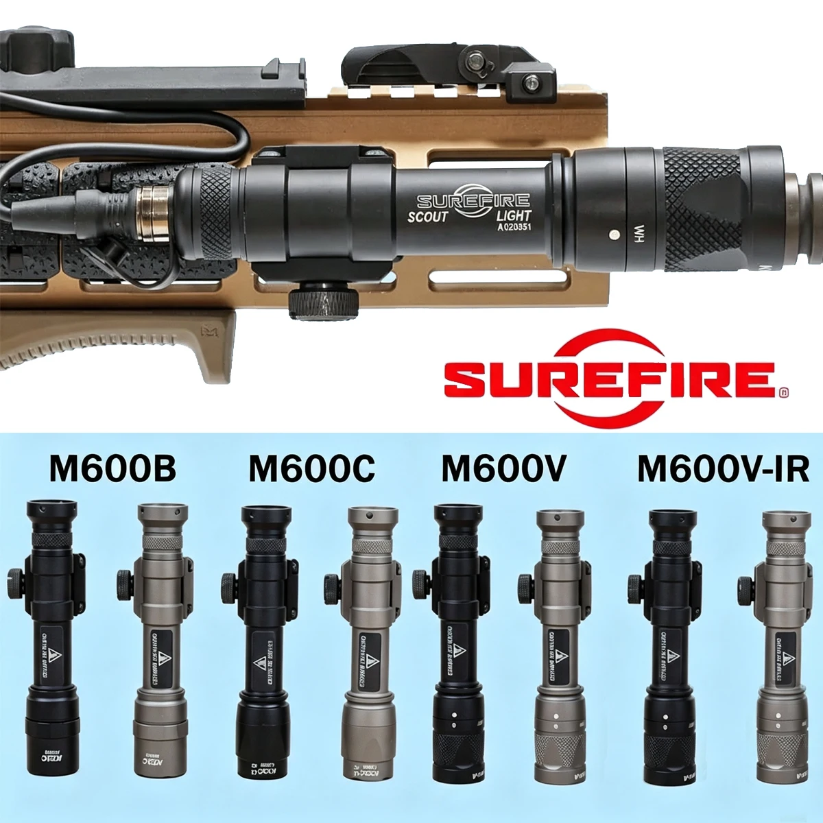 SureFire M600 linterna táctica LED con interruptor doble para riel