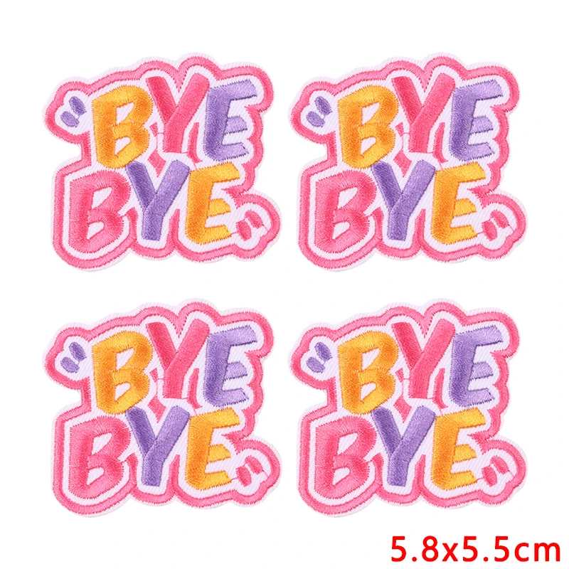 Parches termoadhesivos bordados de letras coloridas para ropa