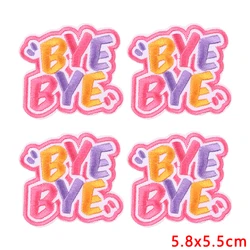 Parches termoadhesivos bordados de letras coloridas para ropa