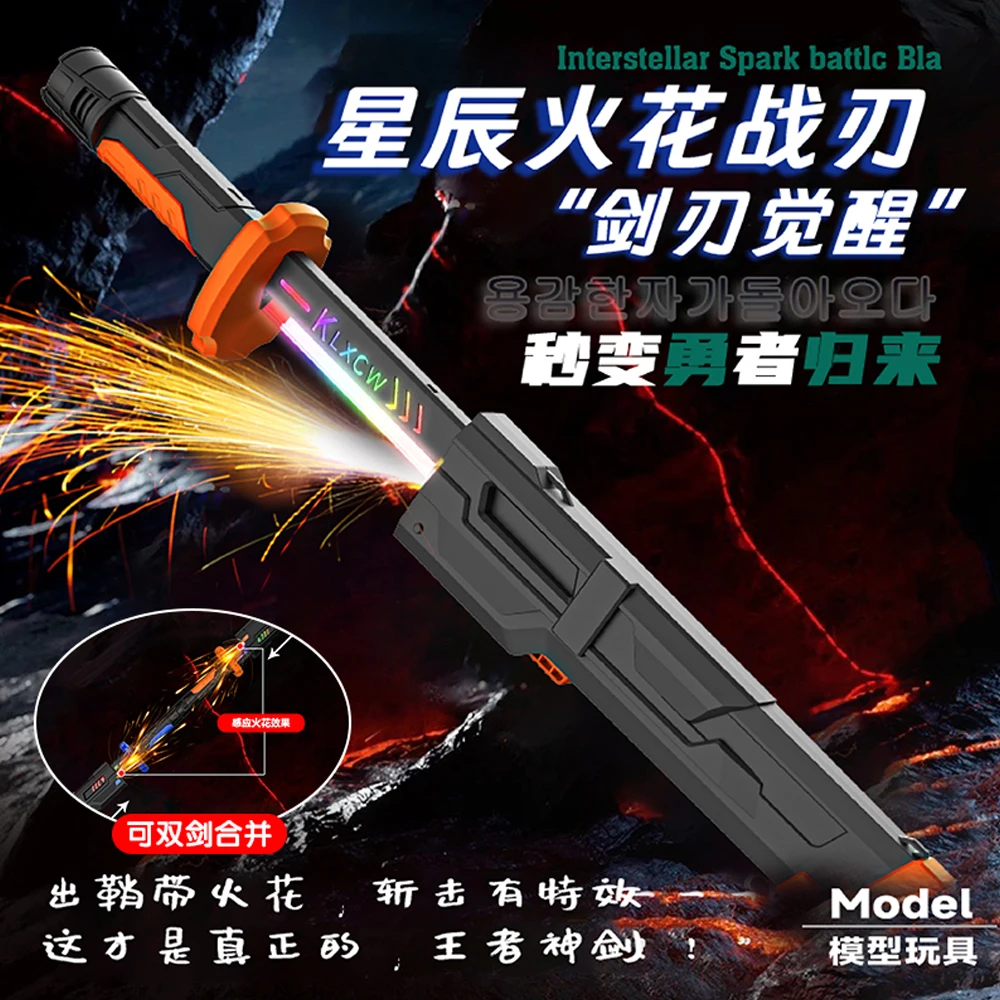 Katana de juguete brillante con luz y efecto chispa para cosplay - imagen 4