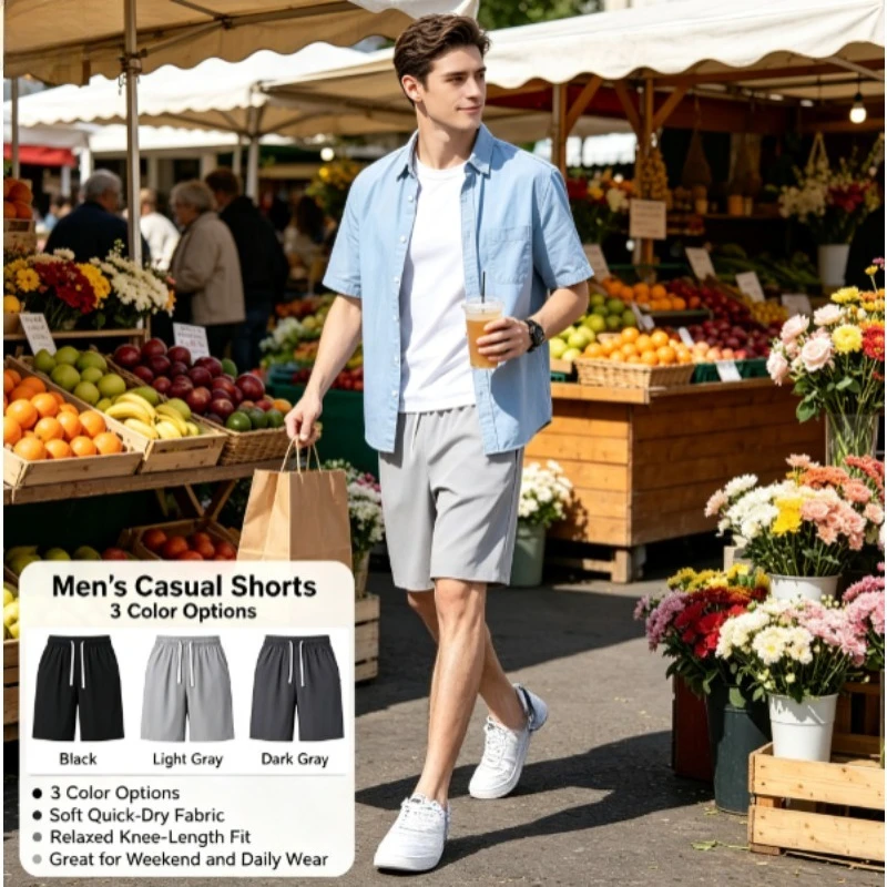 Pantalones cortos de secado rápido outdoor holgados para verano - imagen 2