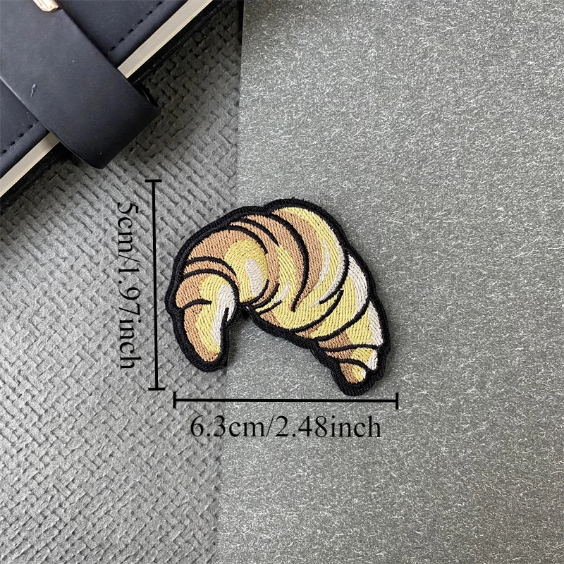 Parche bordado de croissant táctico con gancho y bucle