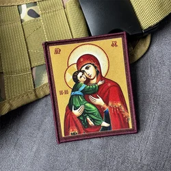 Parche táctico bordado Virgen María con velcro para ropa