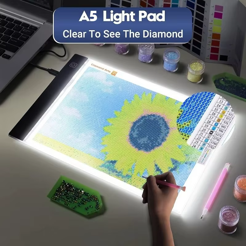 Mesa de dibujo LED infantil regulable – 3 niveles de luz LED - imagen 5