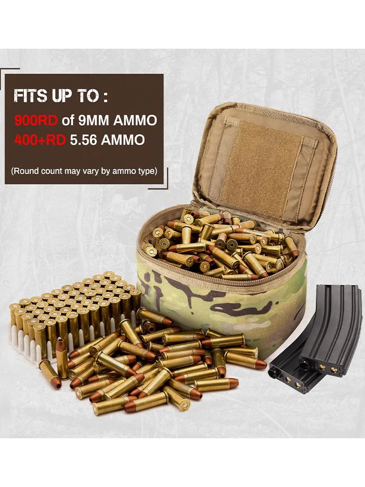 Estuche portátil para munición de pistola y rifle, vista frontal
