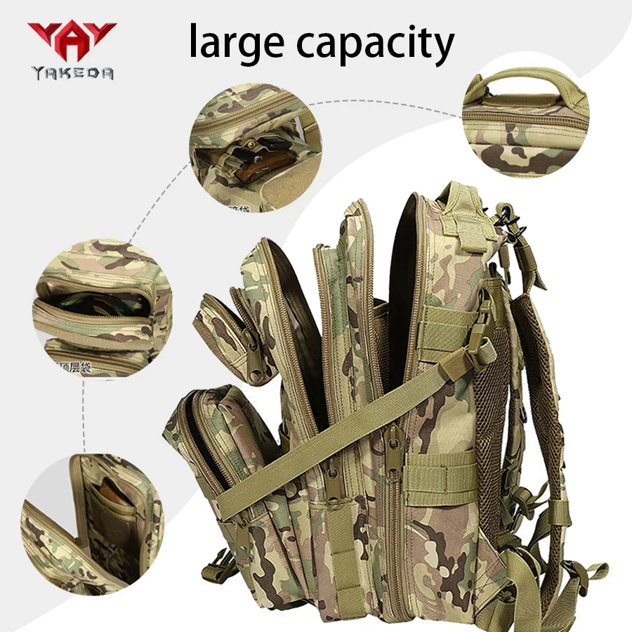 Mochila táctica YAKEDA gran capacidad con correas laterales - imagen 4